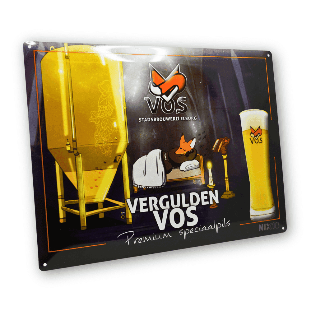 Muurbord – Vergulden Vos (30x40 cm)